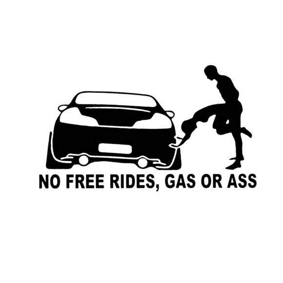 Design | No Free Rides Funny Black Premium Permanent Vinyl Decal 6wx35h ...